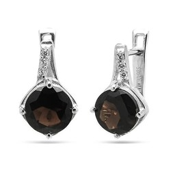 Серьги из серебра раухтопаз, Жюли
