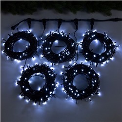 УЦЕНКА Гирлянда «Клип-лайт», 5 нитей по 20 м, IP44, УМС, 665 LED, 24 В, мерцание всех светодиодов, тёмная нить, свечение белое