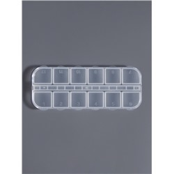 Органайзер для хранения мелочей, 12 ячеек с номерами, 13×5.3×1.3 см, прозрачный