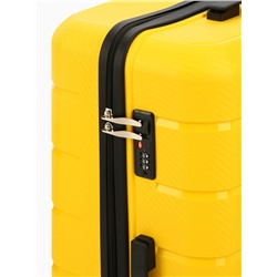 УЦЕНКА Чемодан 28", РР, 50*30*74, отд на молнии, код замок, 4 колеса, желтый