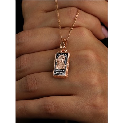 Подвеска-икона из чернёного серебра с золочением - Кирпичик св.Спиридона 925 пробы 3-610чз