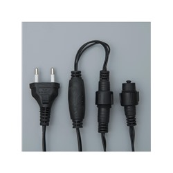 Гирлянда «Нить» 10 м, IP44, УМС, тёмная нить, 100 LED, свечение бело-синее, мигание, 220 В