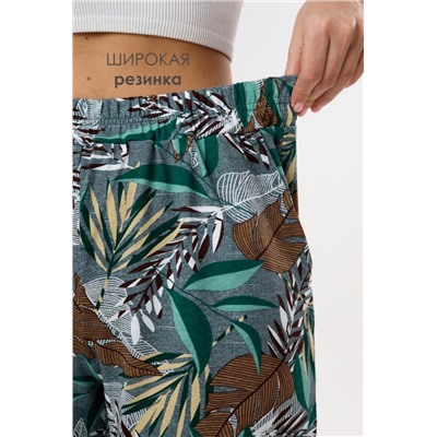 Брюки палаццо домашние широкие (Зеленый)