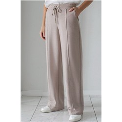 Брюки прямые из премиального футера двухнитки с эластаном VILATTE, 1228030