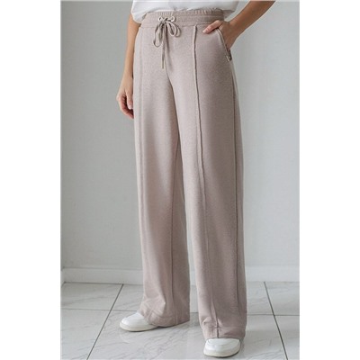 Брюки прямые из премиального футера двухнитки с эластаном VILATTE, 1228030