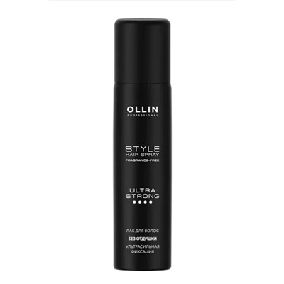 Ollin Лак для волос ультрасильной фиксации без отдушки / Style Hair Spray Fragnance Free Ultra Strong, 75 мл KRISTALLER, 1110967