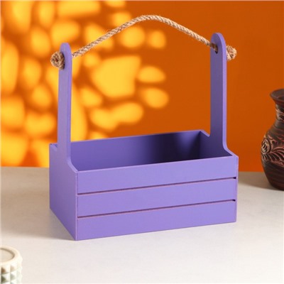 Подарочный ящик «Аром», деревянный, ручка - канат, фиолетовый, набор 3 шт.