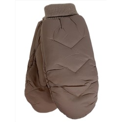 Зимние женские варежки с подкладом из искусственного меха, цвет коричневый