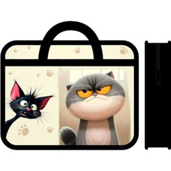 Папка пластиковая А4 на молнии с ручками 33х26х10 см ПМ-А4-251 "ДРУЖБА" с расширением Пчелка