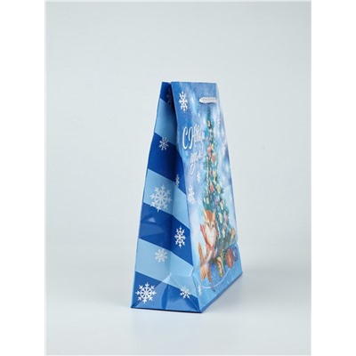 УЦЕНКА Пакет подарочный ламинированный новогодний «Новый год», ML 21×25×8 см, МИКС