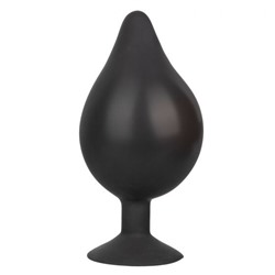 Черная расширяющаяся анальная пробка XL Silicone Inflatable Plug - 16 см.