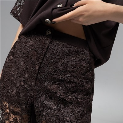 Кюлоты комбинированное с кружевом, Больше, чем просто стиль (горький шоколад)