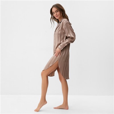 Сорочка ночная женская KAFTAN Silk «Полоса», размер 40-42, пудровая