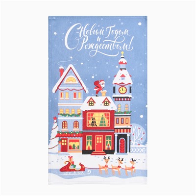 Набор новогодних кухонных полотенец «Доляна» Время чудес 35×60 см-4 штуки, 100% хлопок