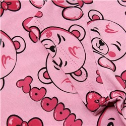 Комплект для девочки домашний (футболка/шорты) "Мишки", цвет розовый, рост 104