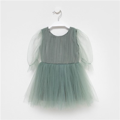 Платье для девочки нарядное KAFTAN, рост 134-140 см, зелёное