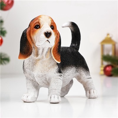 Садовая фигура из полистоуна «Щенок бассет-хаунда», 16×13×25 см