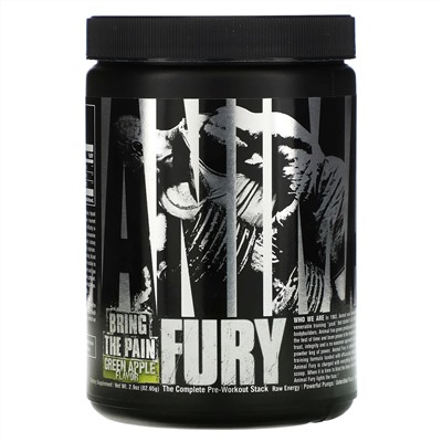 Universal Nutrition, Animal Fury, зеленое яблоко, 82,65 г