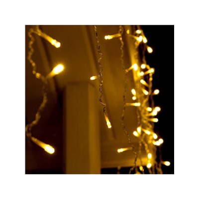 Гирлянда «Бахрома» 3×0.9 м, IP44, УМС, прозрачная нить, 232 LED, свечение тёплое белое, 220 В