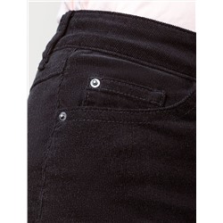 Укороченные эластичные брюки слим из микро вельвета