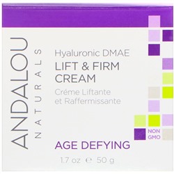 Andalou Naturals, Andalou Naturals, лифтинговый укрепляющий крем с гиалуроновой кислотой и ДМАЭ, 1,7 жидкой унции (50 мл)