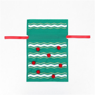 Мешок подарочный новогодний «Помпоны», 20×30 см