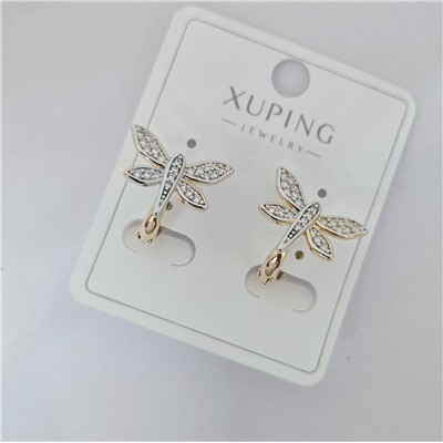 Серьги коллекция "Xuping" покрытие позолота, вставка: фианиты, арт.004.002