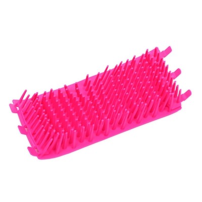 Лапомойка для средних собак с силиконовыми ворсинками 10×10×15 см, розовая