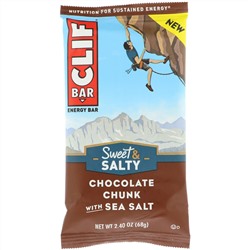 Clif Bar, Energy Bar, Chocolate Chunk with Sea Salt, 12 Bars, 2.40 oz (68 g) Each
