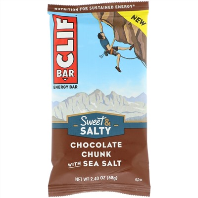 Clif Bar, Energy Bar, Chocolate Chunk with Sea Salt, 12 Bars, 2.40 oz (68 g) Each
