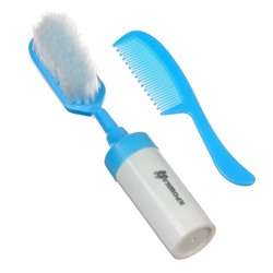 Расчёска детская, щётка для волос в наборе с погремушкой Крошка Я «Малыш», 2 шт., голубой, МИКС