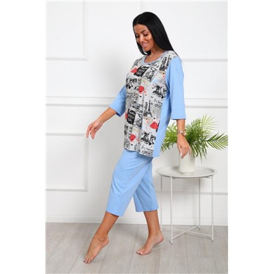 1060 Костюм женский домашний (Васильковый)