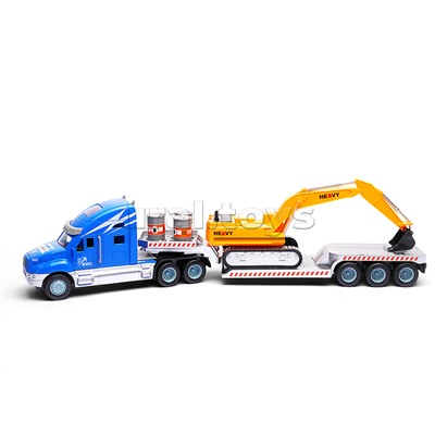 Машина "Грузовик тягач с экскаватором" р/у, 27 MHz, в коробке