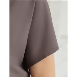 Свободная футболка с V-вырезом и цельнокроеным рукавом из 100% хлопка