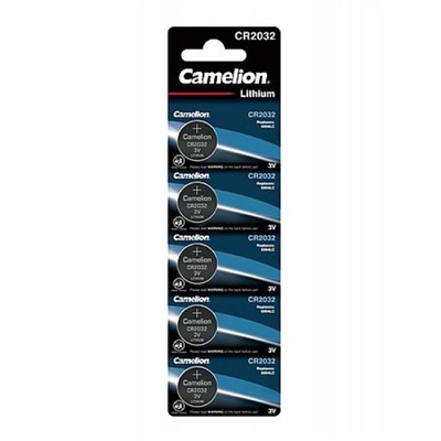 Элемент питания CR2032/5BL Lithium (50/1800)				 Camelion
