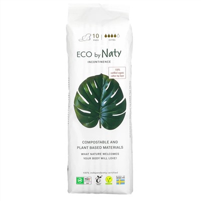 Naty, Incontinence Pads, Extra, 10 Pads
