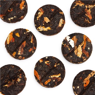 Чай чёрный китайский выдержанный «Шу Пуэр с мандариновой цедрой», Юньнань, 250 г