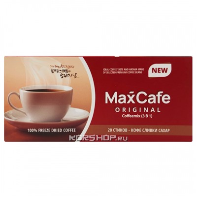 Растворимый кофе 3 в 1 Макс Кафе Ориджинал Микс Max Cafe, Корея, 20*12 г Акция