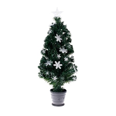 Ёлка светодиодная «Снежинки» 90 см, диаметр нижнего яруса 45 см, 80 веток, мигание, свечение мульти