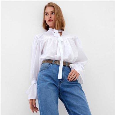 Блузка женская MINAKU: Enjoy, размер 44, белая