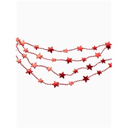 Бусы на ёлку «Звезда», длина 2.7 м, d=10 мм, красные