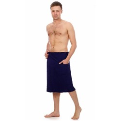 Килт мужской для бани и сауны ТЕМНО-СИНИЙ махровый хлопок 100%