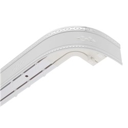 Карниз трёхрядный «Ультракомпакт. Ромб», 160 см, с декоративной планкой 7 см, цвет серебро/белый