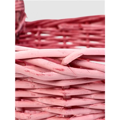 Корзина плетёная для хранения Yute, с ручкой, розовая, набор 3 шт.