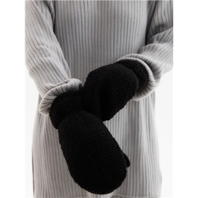 Варежки меховые женские MINAKU 25 см чёрные