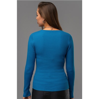 Женский джемпер в рубчик с V-вырезом Happyfox