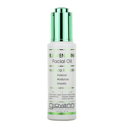 Giovanni, Rejuvenating Facial Oil, Avocado & Jojoba, 1.6 fl oz (47 ml)