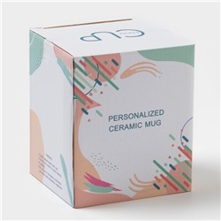 Кружка «Котик», 500 мл, ложка, крышка, керамика, МИКС