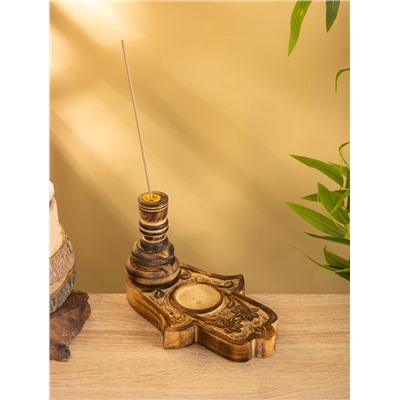 Подставка под благовония «Рука Фатимы», 22 см, дерево