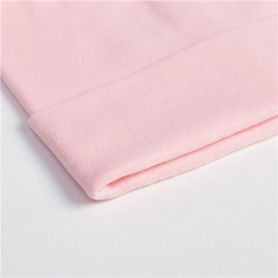 Шапка двухслойная для девочки MINAKU: Cozy Winter, розовая, размер 50-52 (3-5 лет)